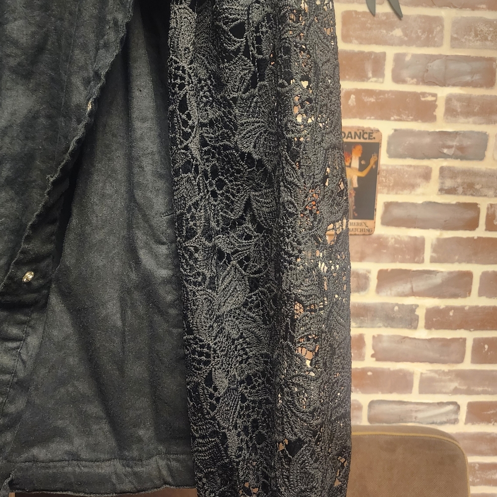 INC International Concepts Black Lace Sleeve Utility Jacket - Picture 3 of 4